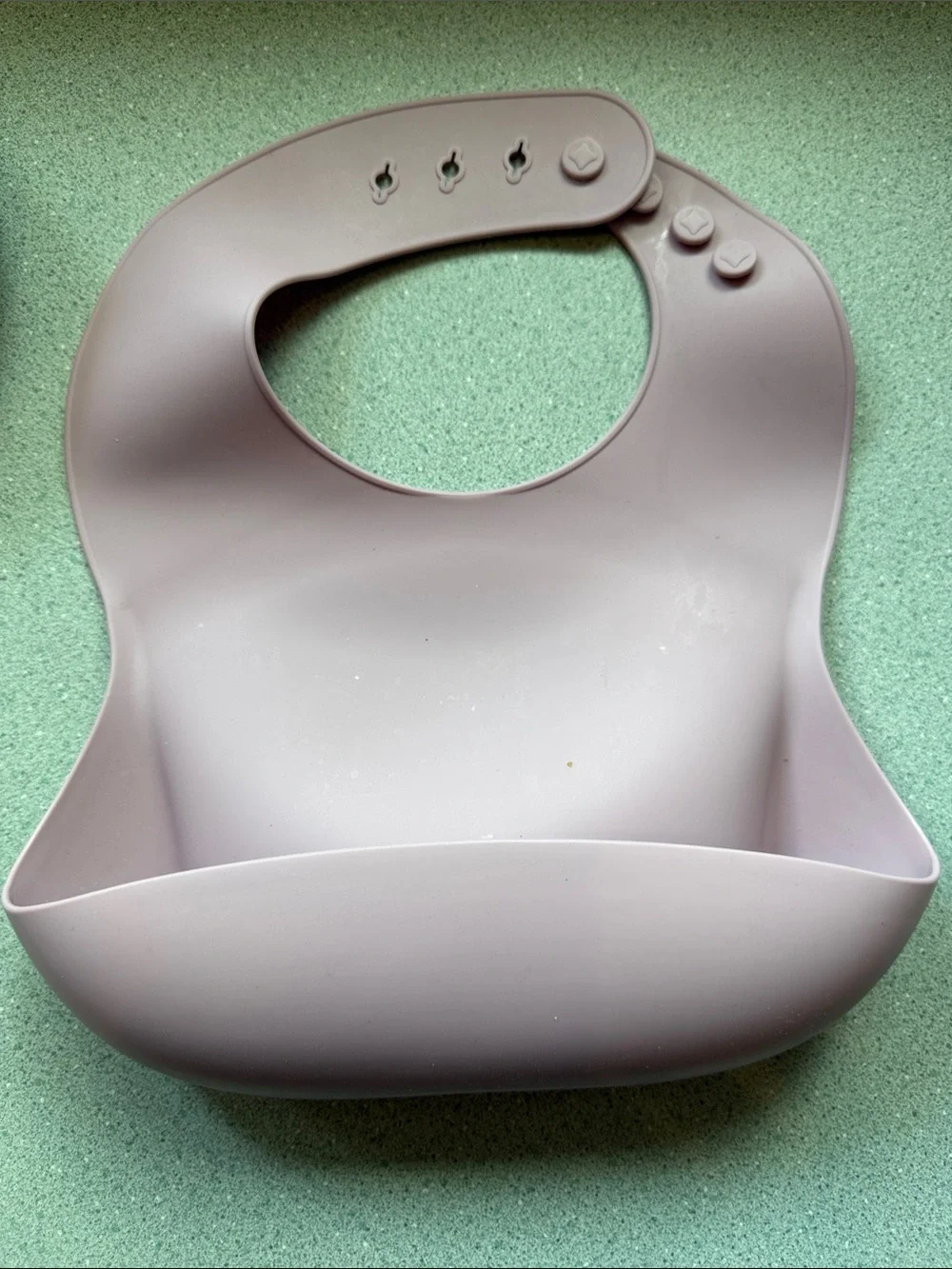 Mushie Silicone Baby Bib - Pink and Cream and Bazzle Baby travel bib in blue